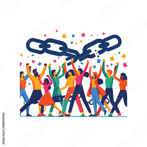 equality and liberation concept people lifestyle vector icon