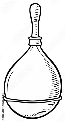 Vintage medical enema bulb syringe with textured handle and bulb illustration