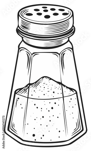 Salt shaker illustration filled with spices food seasoning