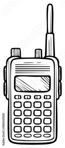 Wallpaper Mural Hand-drawn illustration of a walkie-talkie device, line art sketch. Torontodigital.ca