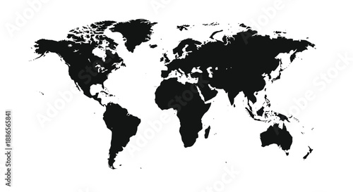 world map on white background vector