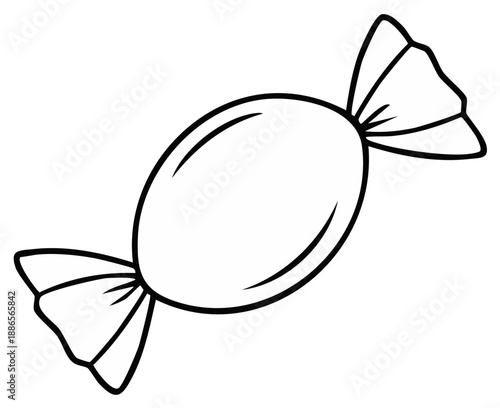 Wallpaper Mural Simple outline drawing of a sweet wrapped candy bonbon treat Torontodigital.ca