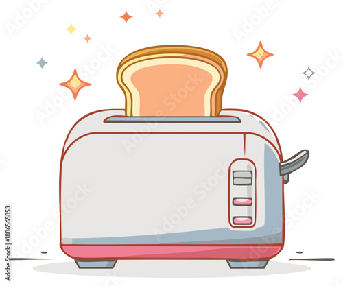 Wallpaper Mural Toaster with perfectly toasted bread popping up with glowing sparkles Torontodigital.ca