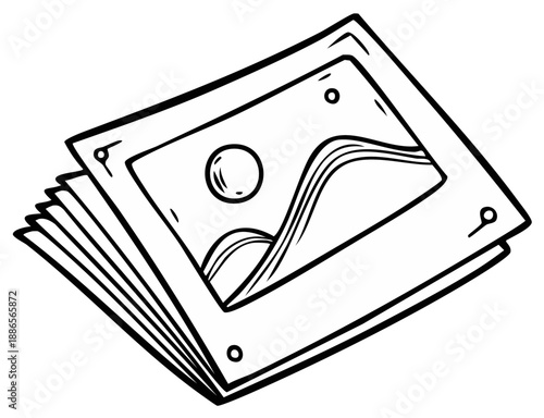 Wallpaper Mural Stack of Illustrated Photographs with Mountain and Sun Imagery Torontodigital.ca