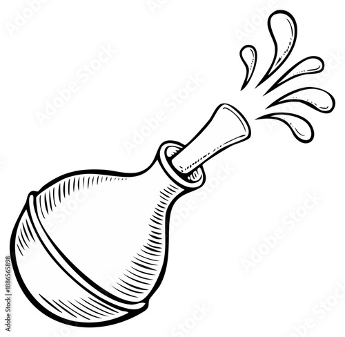 Wallpaper Mural Hand Drawn Enema Bulb Releasing Liquid with Splash Illustration Vector Torontodigital.ca