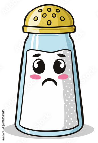 Wallpaper Mural Cartoon Salt Shaker with Sad Expression, Kitchen Seasoning for Foods Torontodigital.ca