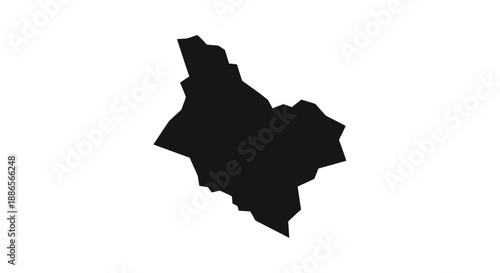 Irregular polygon map silhouette vector illustration isolated on white