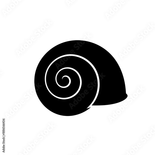 Snail Shell Round Spiral Silhouette Nature Mollusk Vector Icon Isolated on White Background Slow Bug