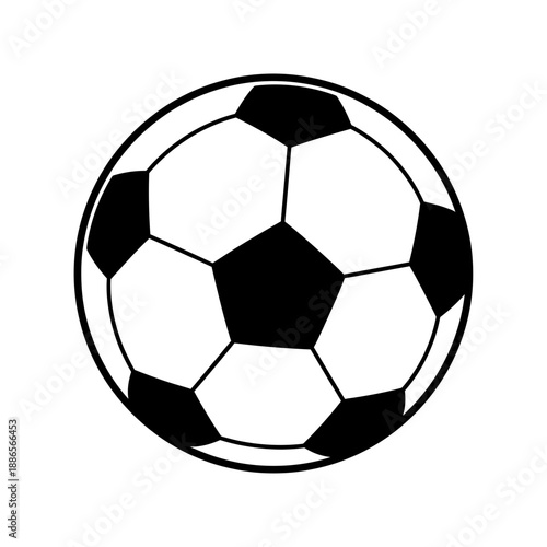 Soccer Ball Football Silhouette Sport Equipment Vector Icon Isolated on White Background Game Match