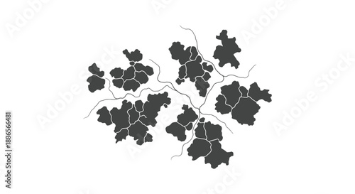 Isometric 3D map outline vector with depth effect