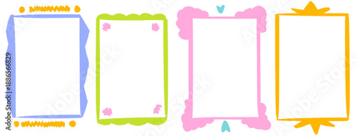 Soft kindergarten frame with crayon texture, square border, chalk details, child doodle style, friendly box for kids. Cozy kindergarten crayon frame square.