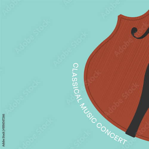 Classical Music Concert Poster with Violin Closeup and Minimal Typography