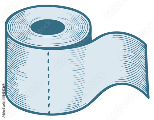 Simple Graphic Depiction of a Toilet Paper Roll for Hygiene or Bathroom Illustrations