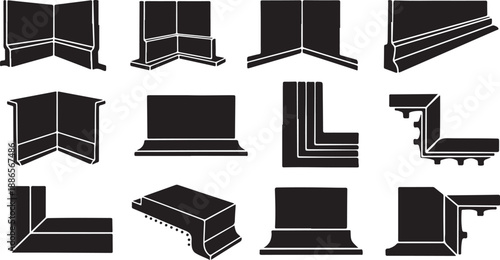 Various architectural corner details and molding profiles illustrated