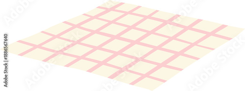 Isometric pink checkered picnic mat