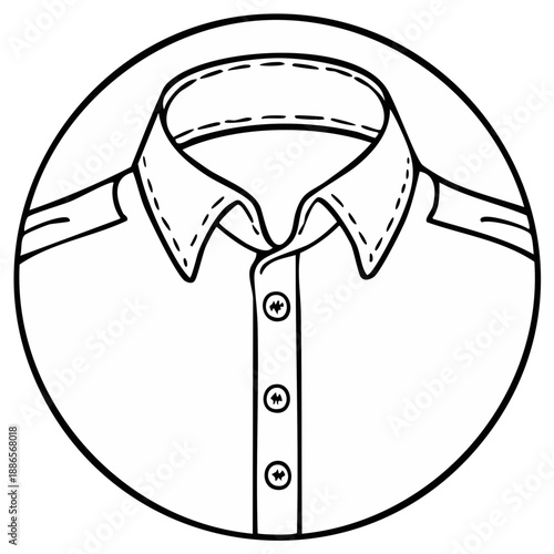 Black and White Shirt Illustration Buttoned Collared Neckline Garment Apparel Clothing Fashion
