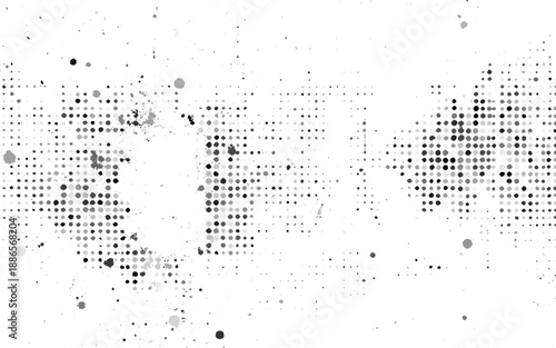 Dirty Ink Halftone Grunge Texture. Grunge Print Halftone Dot Overlay. Vector Design.