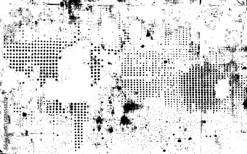 Rough Halftone Dots Background. Minimal Halftone Dots Grunge Background