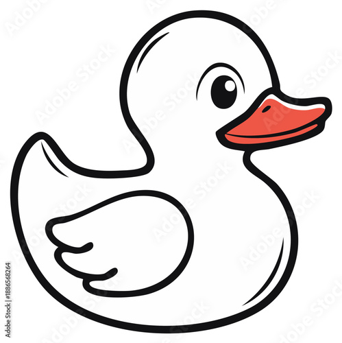 Cute cartoon rubber ducky bath toy vector illustration