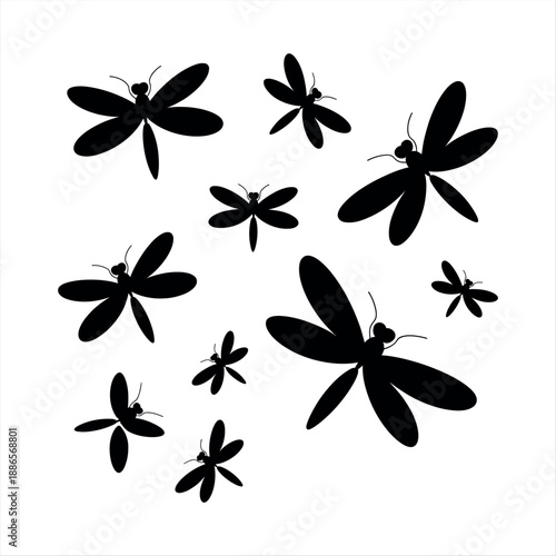 Silhouettes of fireflies Vector