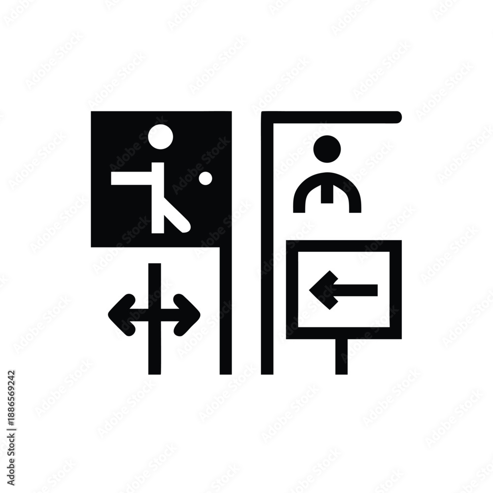 Fototapeta premium Design pictograms inspired by wayfinding systems and clear signage design On white Background Vector illustration
