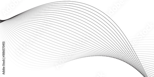 Abstract wave element for design. Digital frequency track equalizer. Stylized line art background. Vector illustration. Wave with lines created using blend tool.