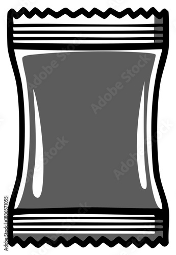 Blank Packaging Vector Graphic: Sealed Bag or Pouch for Snack Food and Goods
