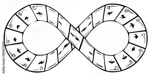 Infinity Loop Symbol with Arrows Illustrating Continuous Motion and Cycles