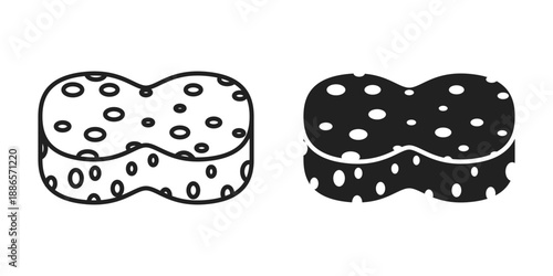 Kitchen sponge icon in flat style. Housework cleaning vector illustration on isolated background. Dish washing tool sign business concept.
