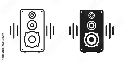 Speaker sound system icon in flat style. Loudspeaker vector illustration on isolated background. Music subwoofer sign business concept.