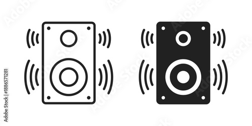 Speaker sound system icon in flat style. Loudspeaker vector illustration on isolated background. Music subwoofer sign business concept.
