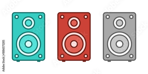 Speaker sound system icon in flat style. Loudspeaker vector illustration on isolated background. Music subwoofer sign business concept.