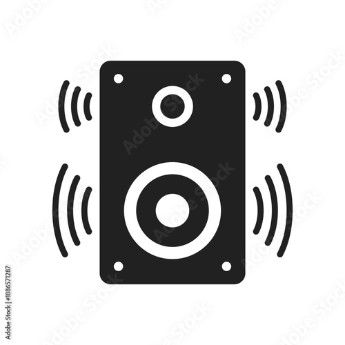 Speaker sound system icon in flat style. Loudspeaker vector illustration on isolated background. Music subwoofer sign business concept.