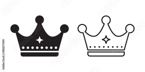 Royal luxury crown icon in flat style. Queen tiara vector illustration on isolated background. King coronet sign business concept.