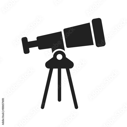 Telescope icon in flat style. Spyglass vector illustration on isolated background. Space learning sign business concept.