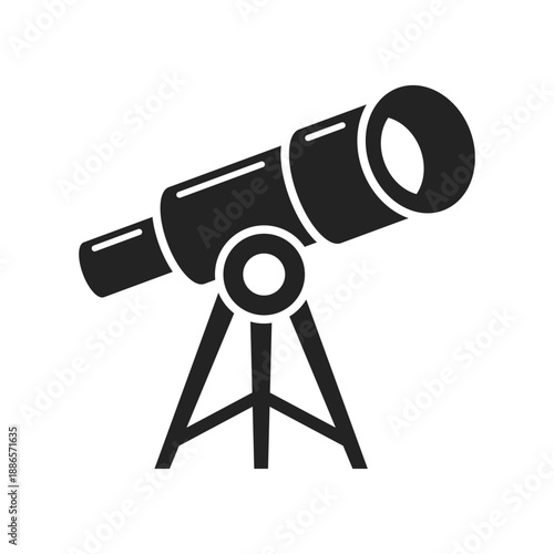 Telescope icon in flat style. Spyglass vector illustration on isolated background. Space learning sign business concept.