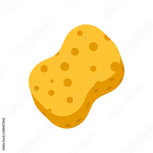 Kitchen sponge icon in flat style. Housework cleaning vector illustration on isolated background. Dish washing tool sign business concept.
