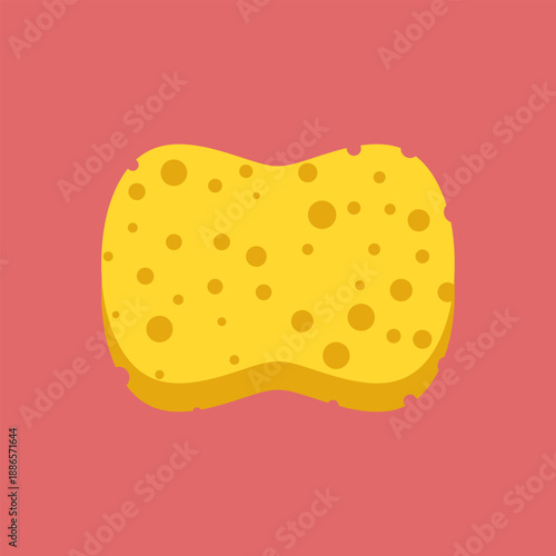 Kitchen sponge icon in flat style. Housework cleaning vector illustration on isolated background. Dish washing tool sign business concept.