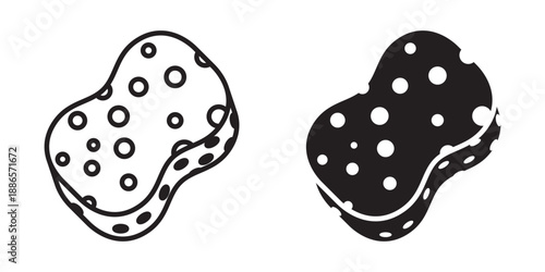 Kitchen sponge icon in flat style. Housework cleaning vector illustration on isolated background. Dish washing tool sign business concept.