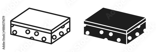 Kitchen sponge icon in flat style. Housework cleaning vector illustration on isolated background. Dish washing tool sign business concept.