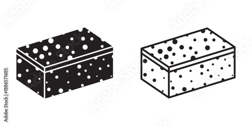 Kitchen sponge icon in flat style. Housework cleaning vector illustration on isolated background. Dish washing tool sign business concept.