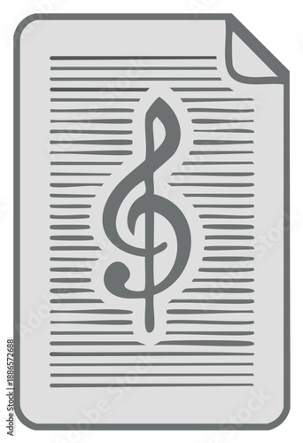 Musical note document with lines for creating symphonies and playing melodies in composition or musical sheet format