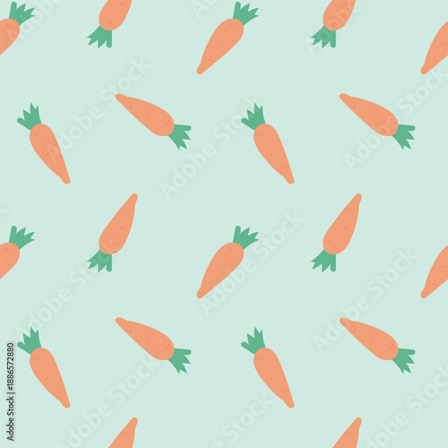 Seamless Carrot Pattern for Easter and Spring Design
