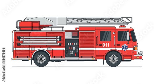 Firefighter Extinguishing Kitchen Fire in Modern Illustration