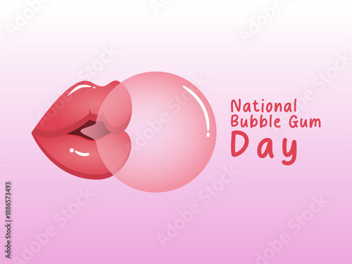 Vector graphic of National Bubble Gum Day for National Bubble Gum Day celebration.