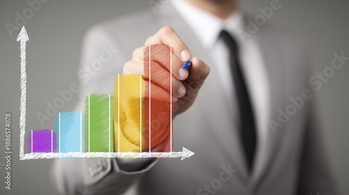 Professional Abstract Chart Display Illustrating Business Success Secrets with Rising Data Visualization and Corporate Strategy Elements