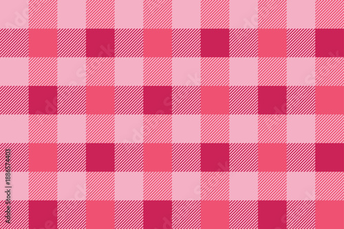 Pink checkered plaid pattern with diagonal stripe details. Ideal for Valentine backgrounds, wrapping paper, greeting cards, fabric, scrapbook, and romantic graphic designs.