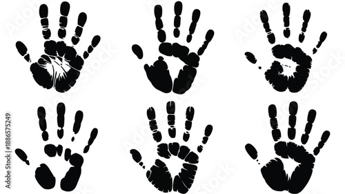 Black handprints white