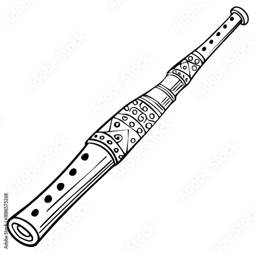 Cartoon drawing of an Australian Aboriginal didgeridoo instrument