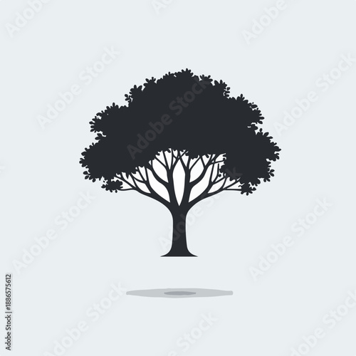 simple minimalist tree silhouette vector logo